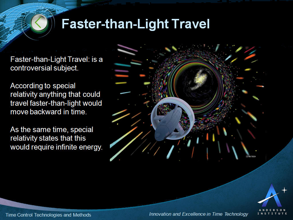 is time travel possible at the speed of light